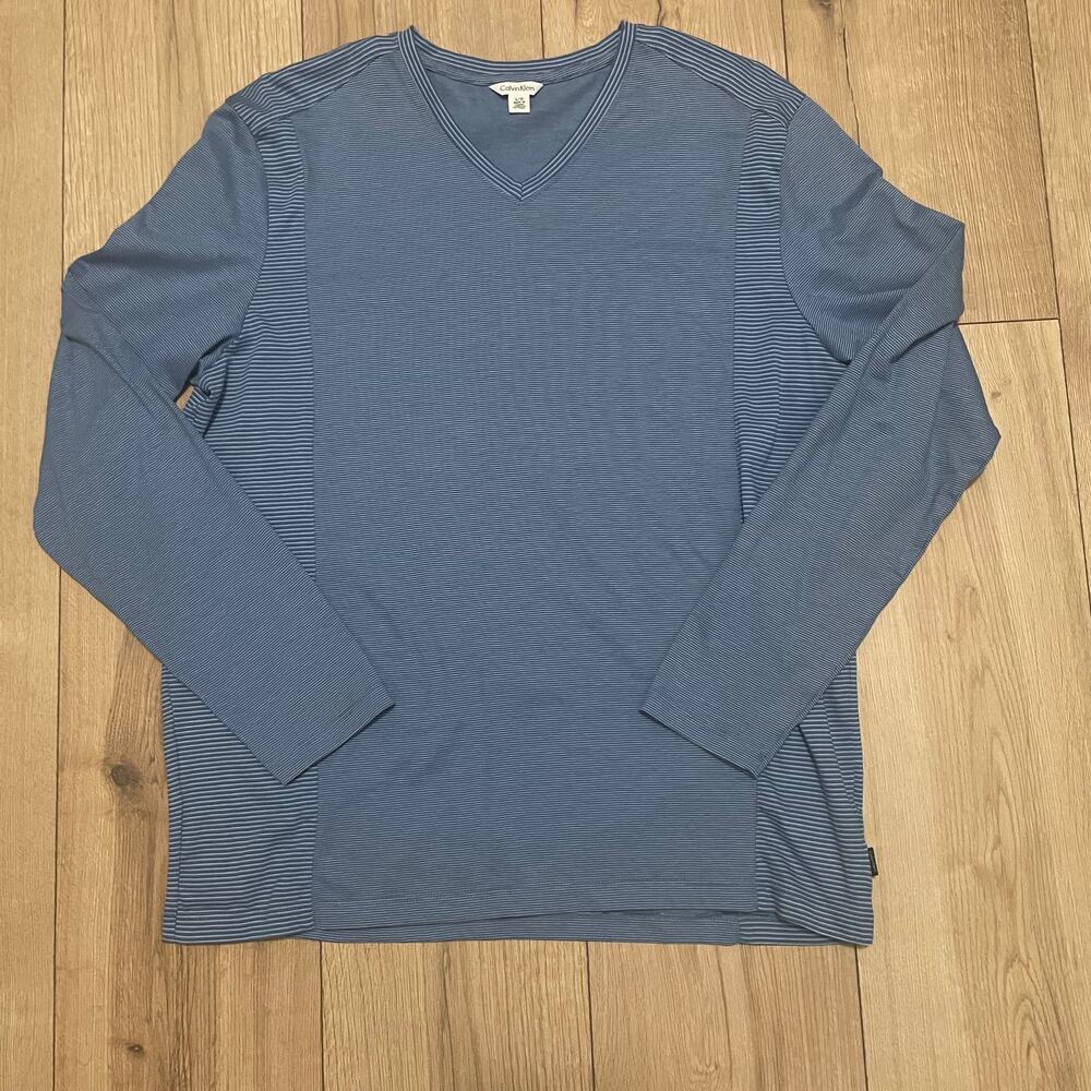 Calvin Klein Mens Shirt Size Large Blue Business Casual
